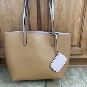Kate Spade Camel and purplish  Tote Bag